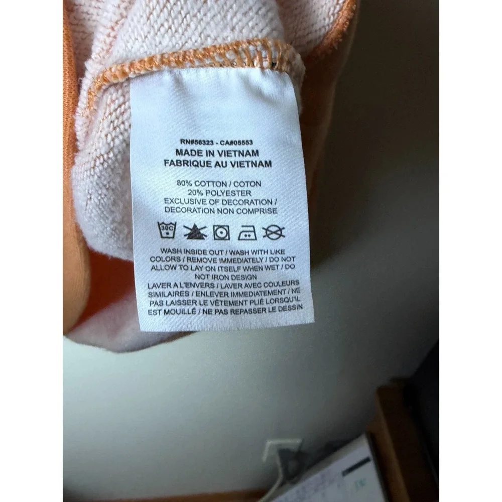 Nike Sweatshirt Womens 2X Orange Logo Front Pullover 80% Cotton